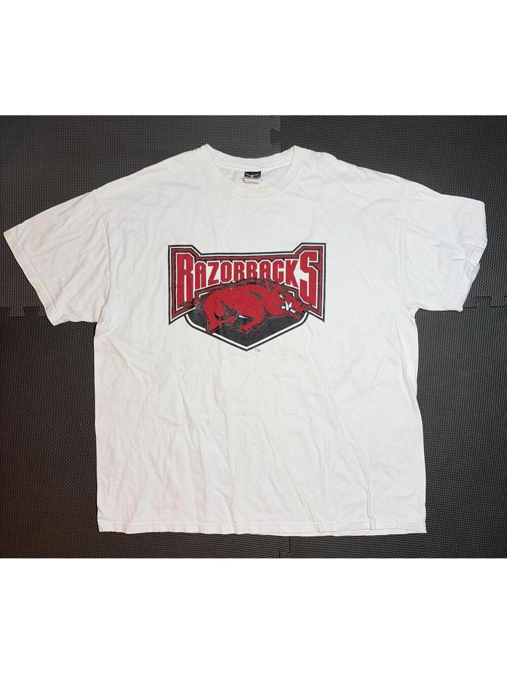 Vintage 1994 University Of Arkansas Razorbacks Box Logo Hanes Beefy T-Shirt XXL